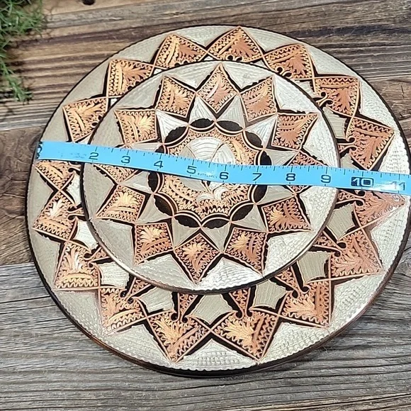 Vintage Turkish Etched Copper Plate Set - Picture 9 of 9